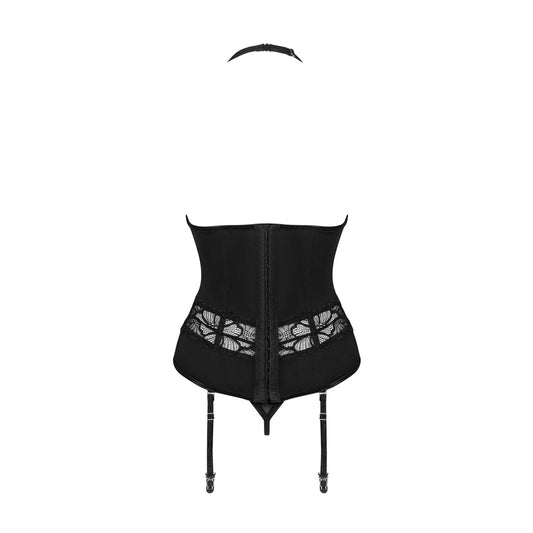Serafia Guêpière et String - Noir
