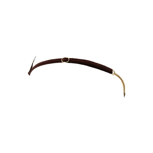 String en Dentelle Marron Ouvert avec Chaînes Dorées