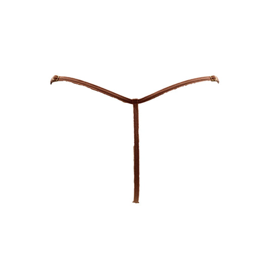 String en Dentelle Taupe Ouvert avec Chaînes Dorées