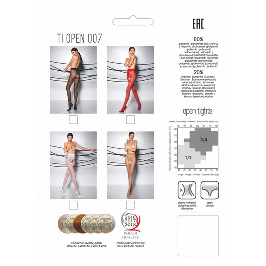 TI007R Collants Ouverts 20 DEN - Rouge