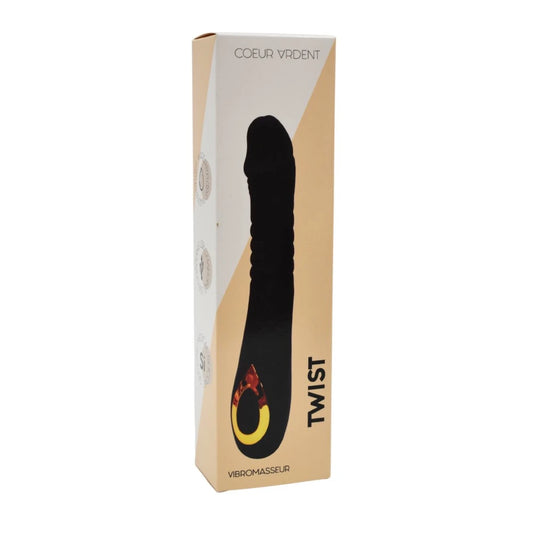 TWIST Noir, Vibromasseur Va-et-vient USB en Silicone Médical, Doté de 18 Modes de Stimulation
