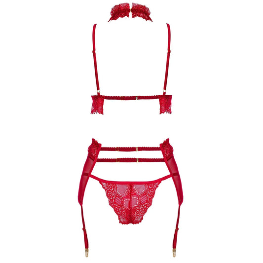 Velvet Sin Ensemble Lingerie - Cherry
